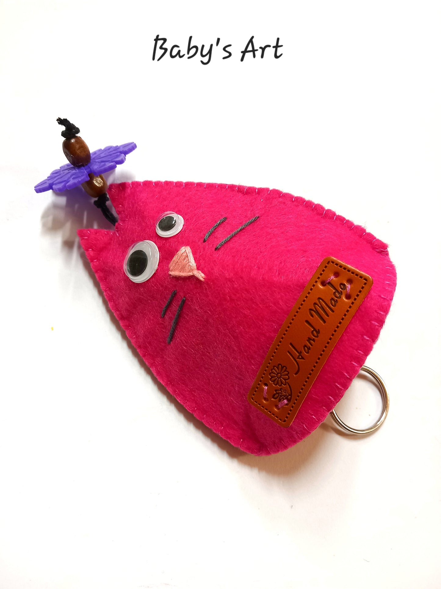 Portachiavi gatto fucsia