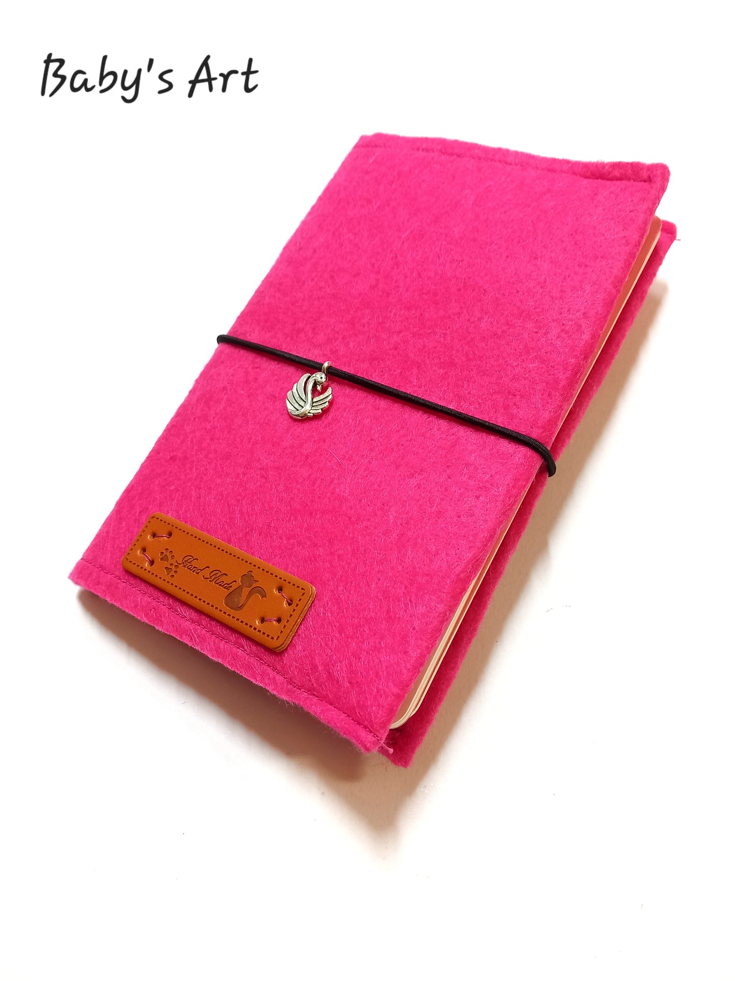 Taccuino di feltro fucsia