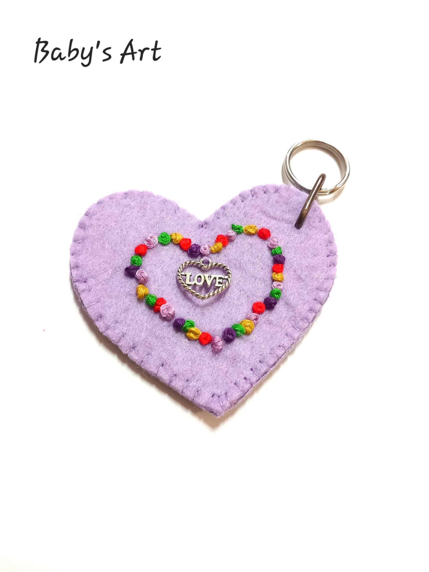 Portachiavi cuore lilla