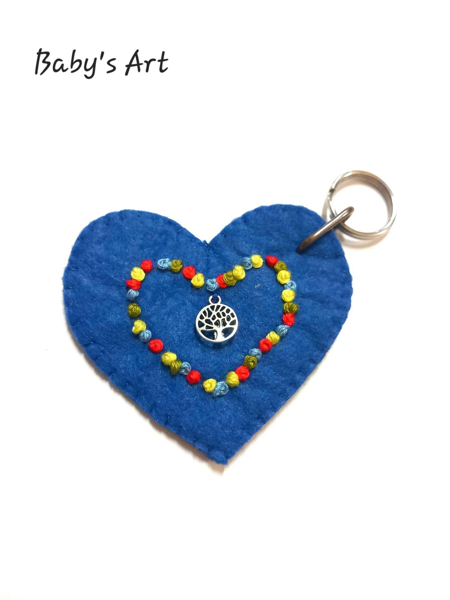 Portachiavi cuore blu