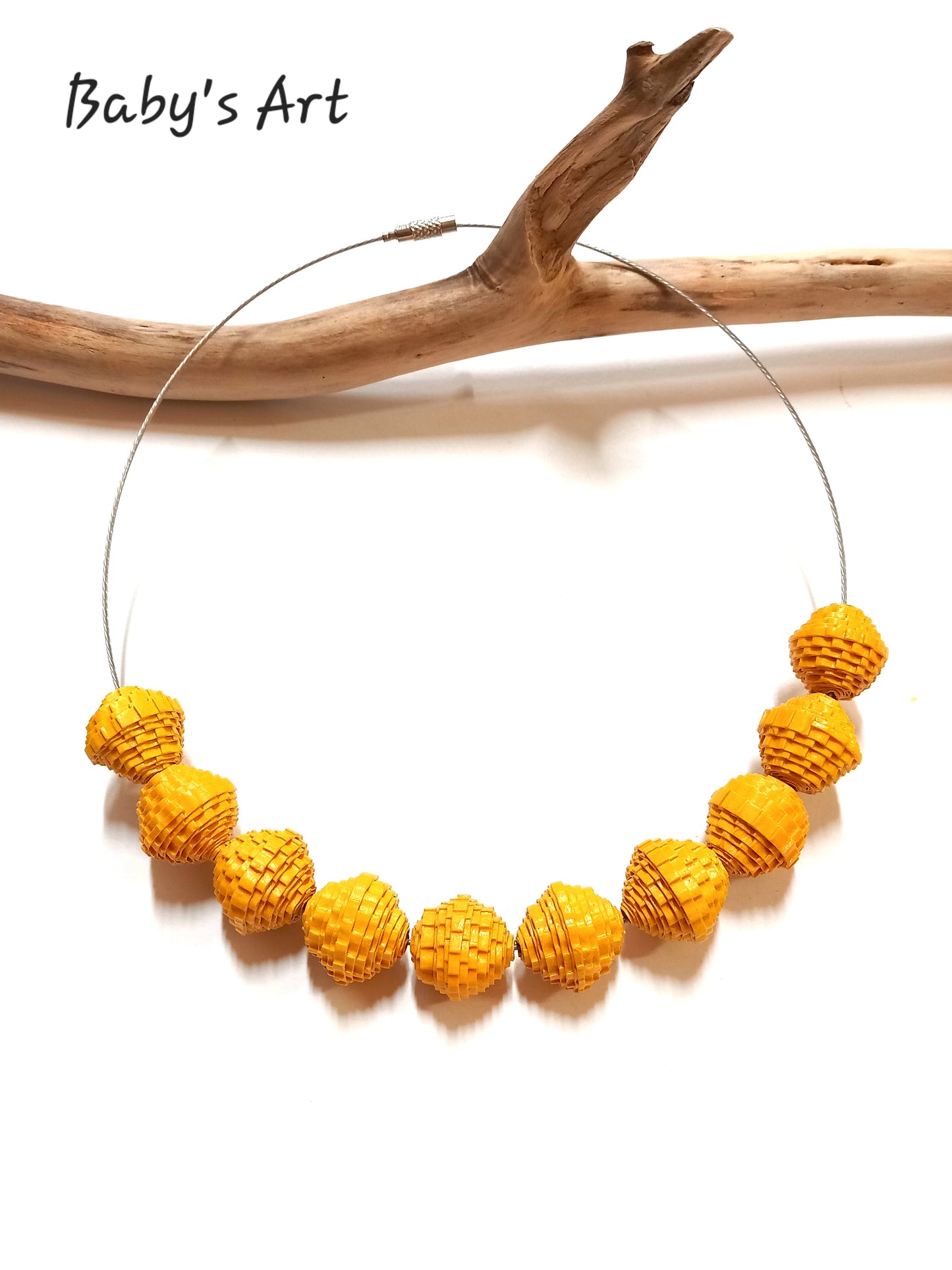 Collana perle ondulate giallo