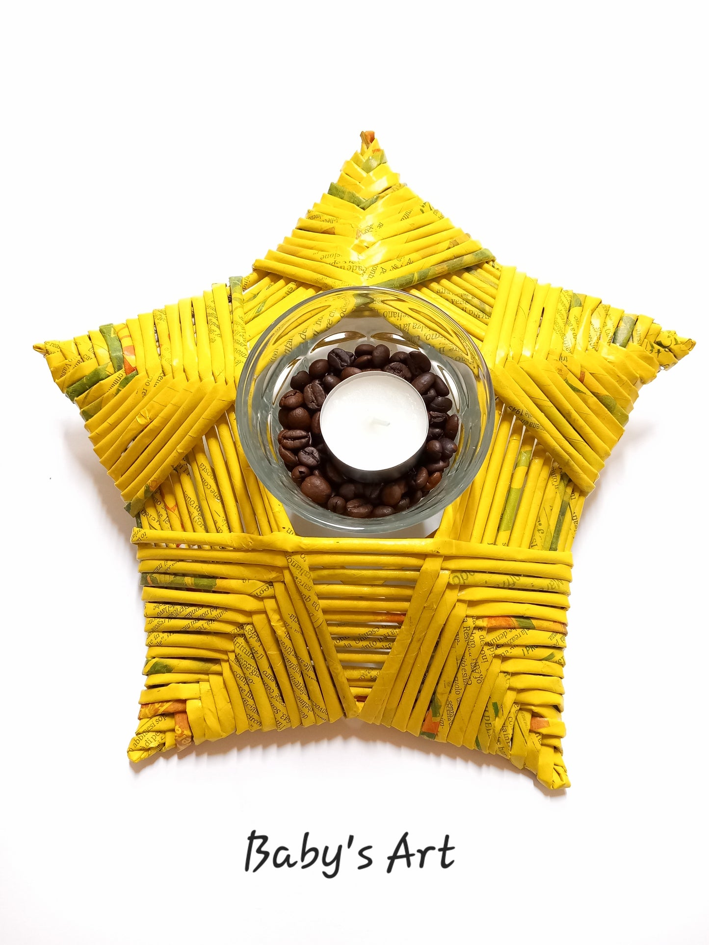 Centrotavola portacandela giallo