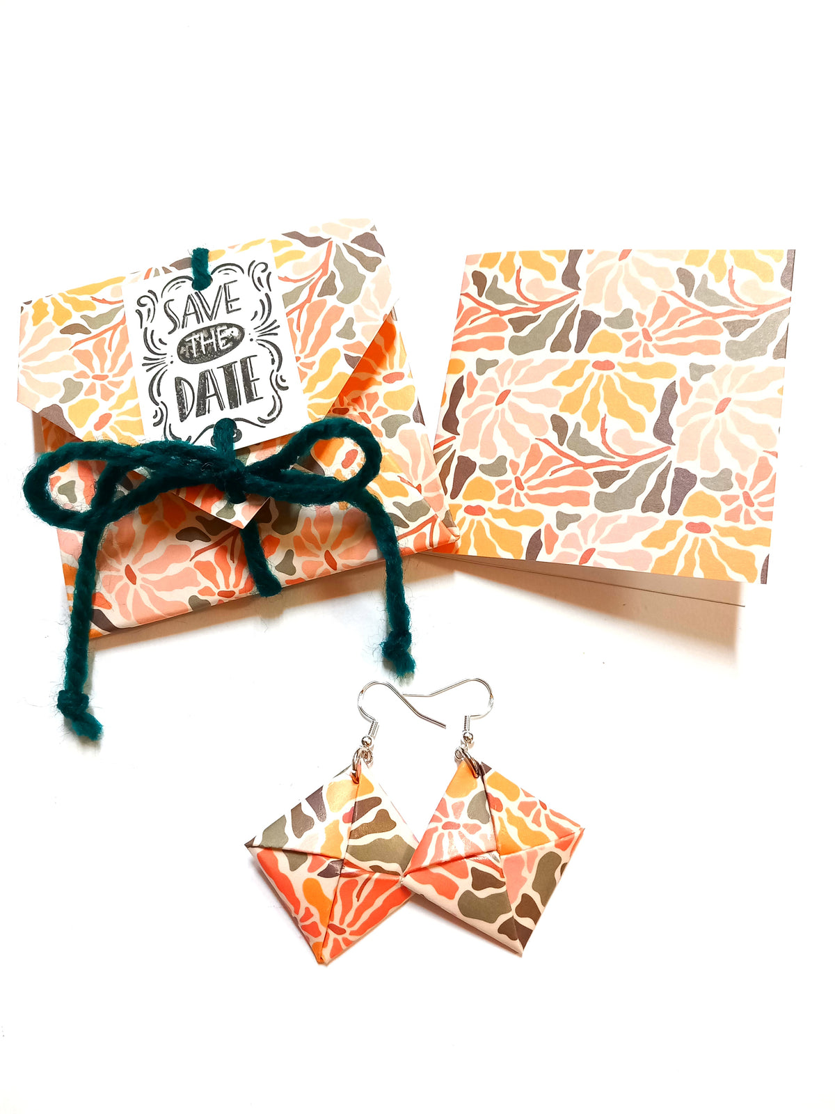 Set orecchini + confezione + biglietto "Retro chic"