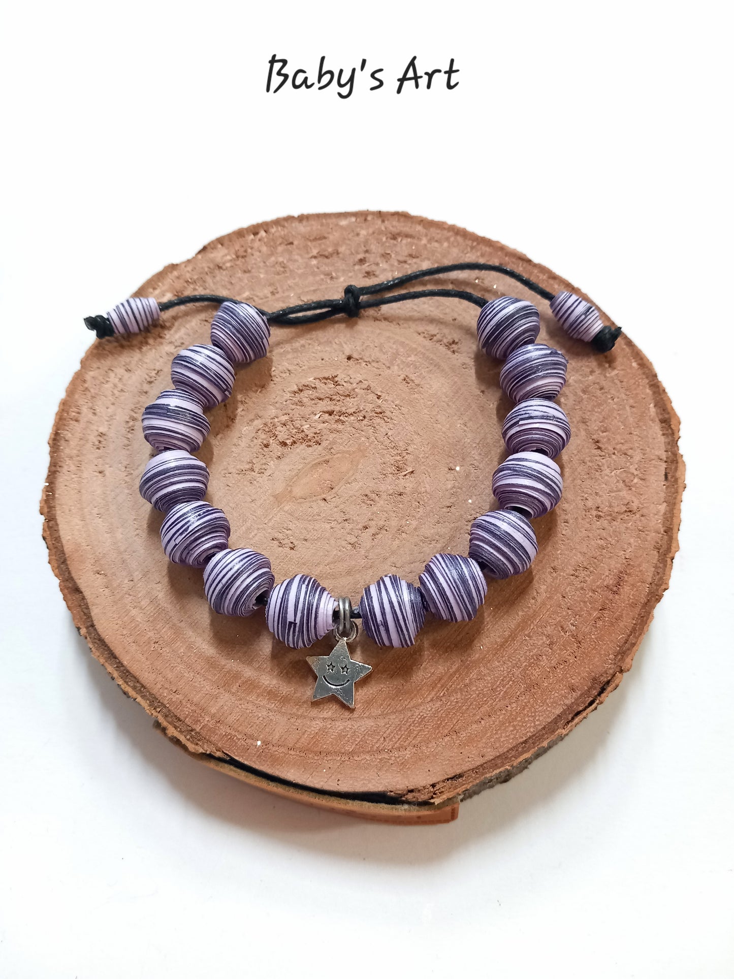 Bracciale perle & charm lilla