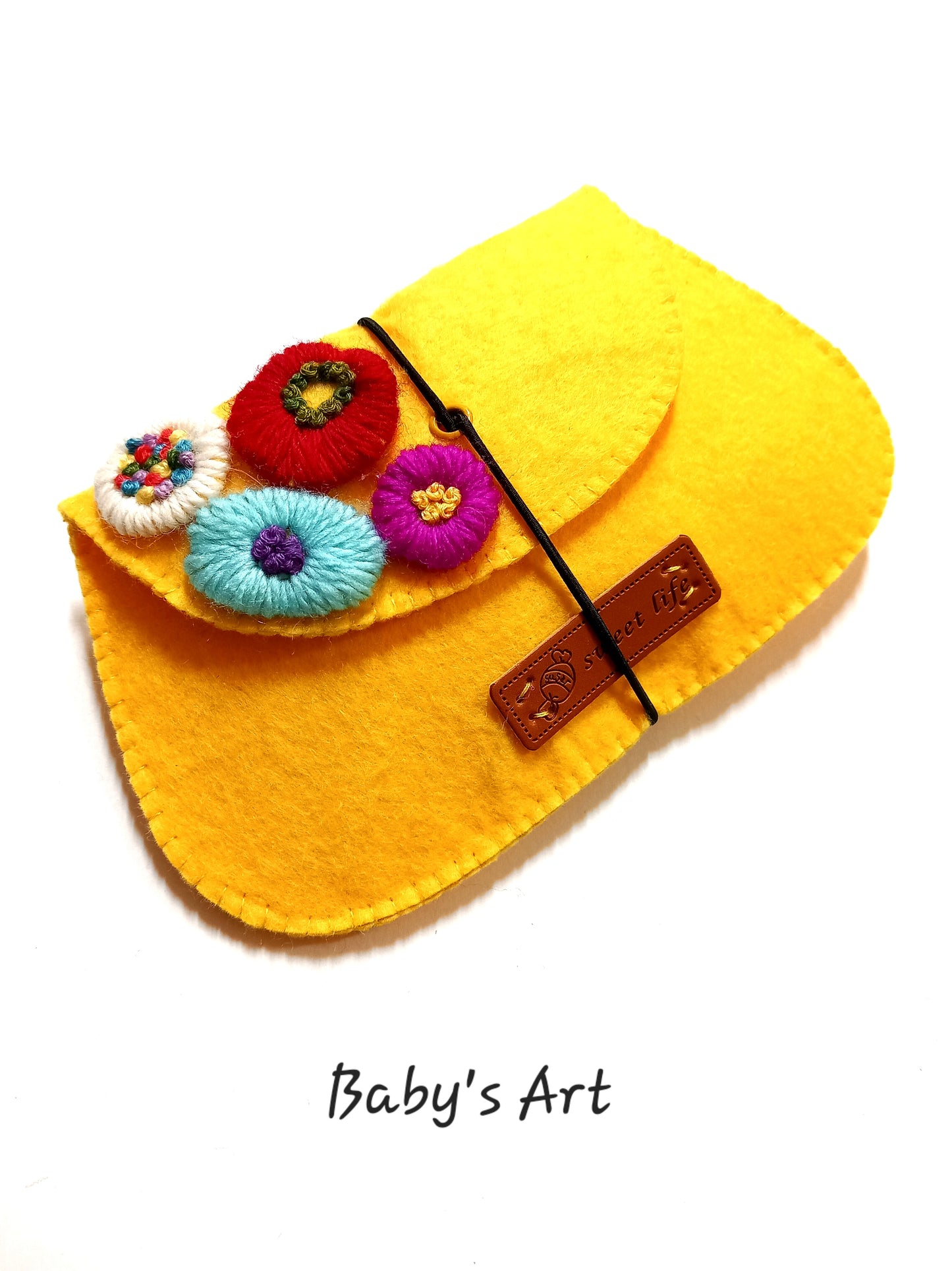 Pochette ricamata gialla