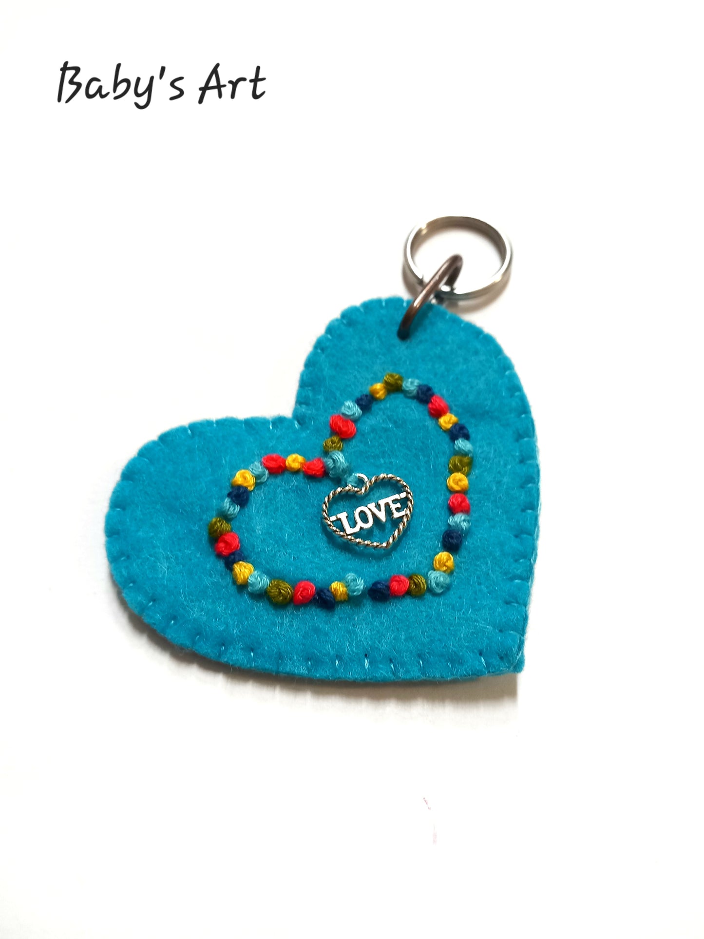 Portachiavi cuore turchese