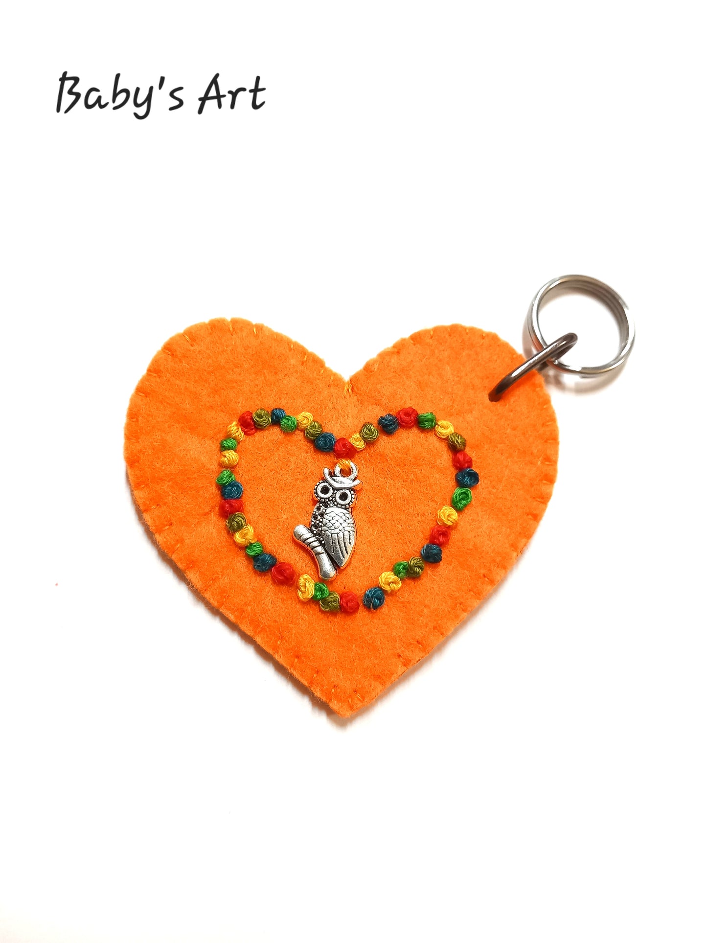 Portachiavi cuore arancione