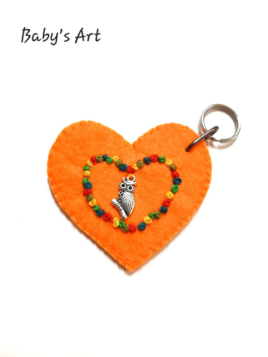 Portachiavi cuore arancione