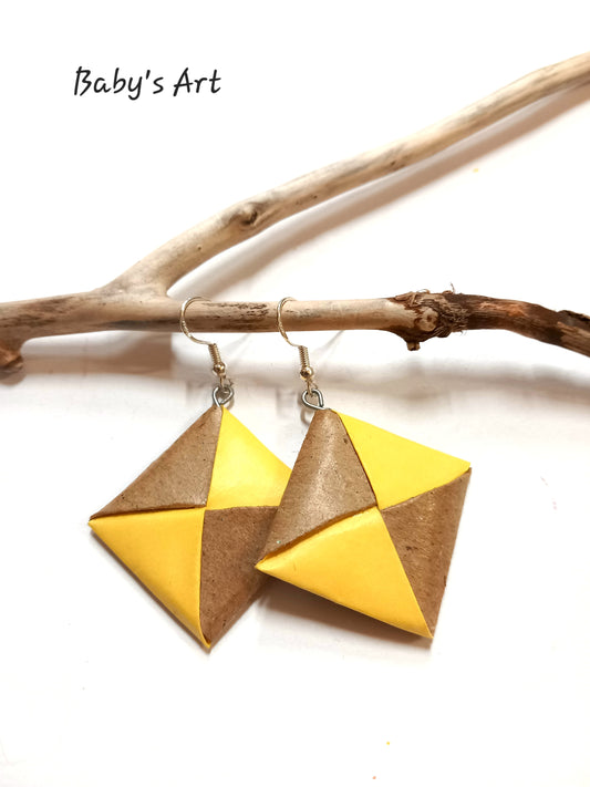 Orecchini quadrotti giallo