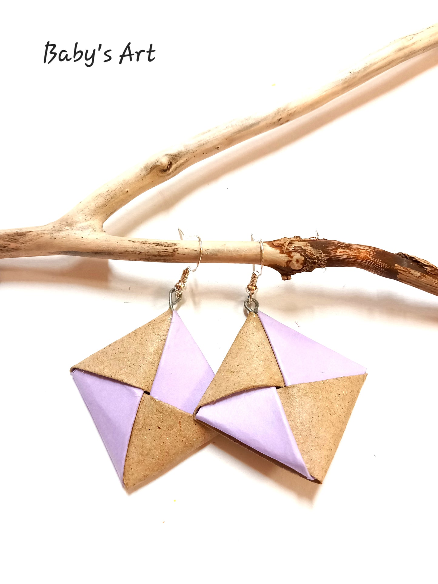 Orecchini quadrotti lilla