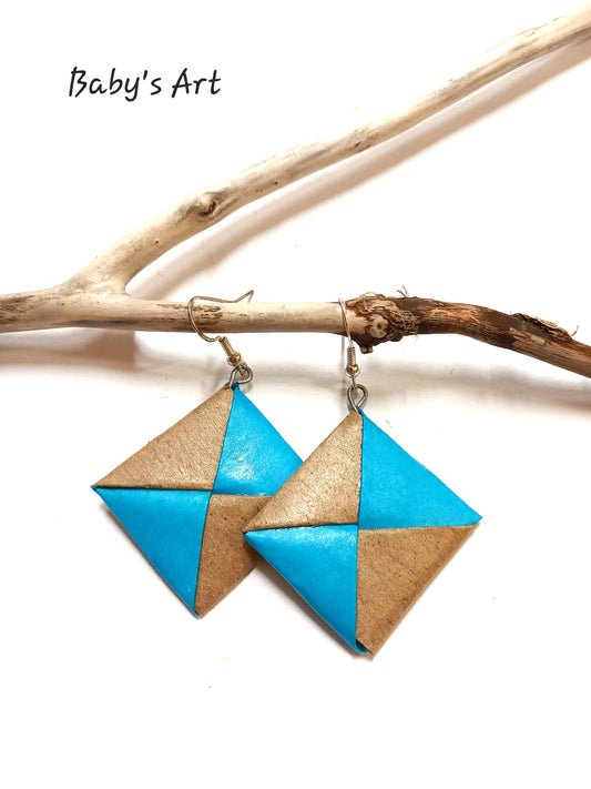 Orecchini quadrotti azzurro