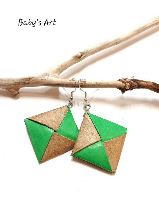 Orecchini quadrotti verdi