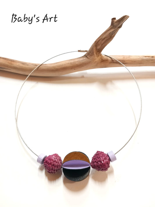 Collana perle origami lilla