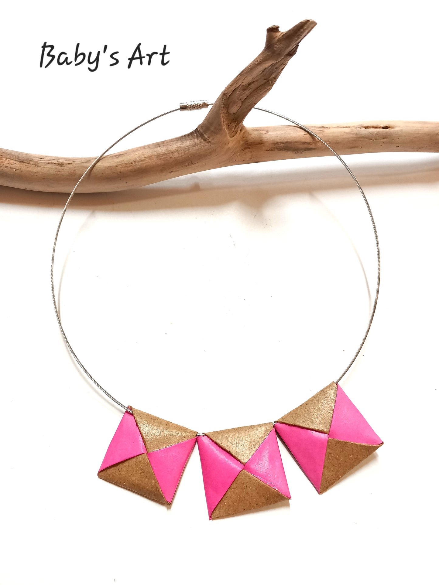 Collana quadrotti rosa