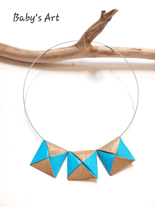 Collana quadrotti azzurro