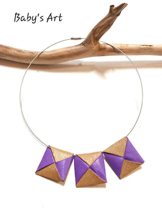 Collana quadrotti viola