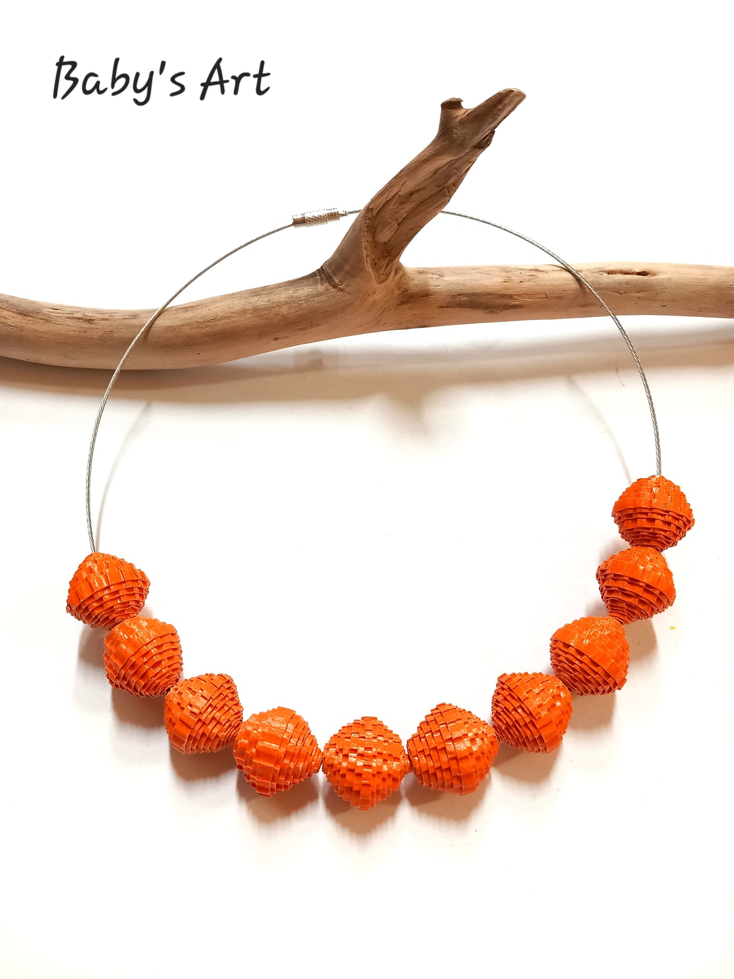 Collana perle ondulate arancione