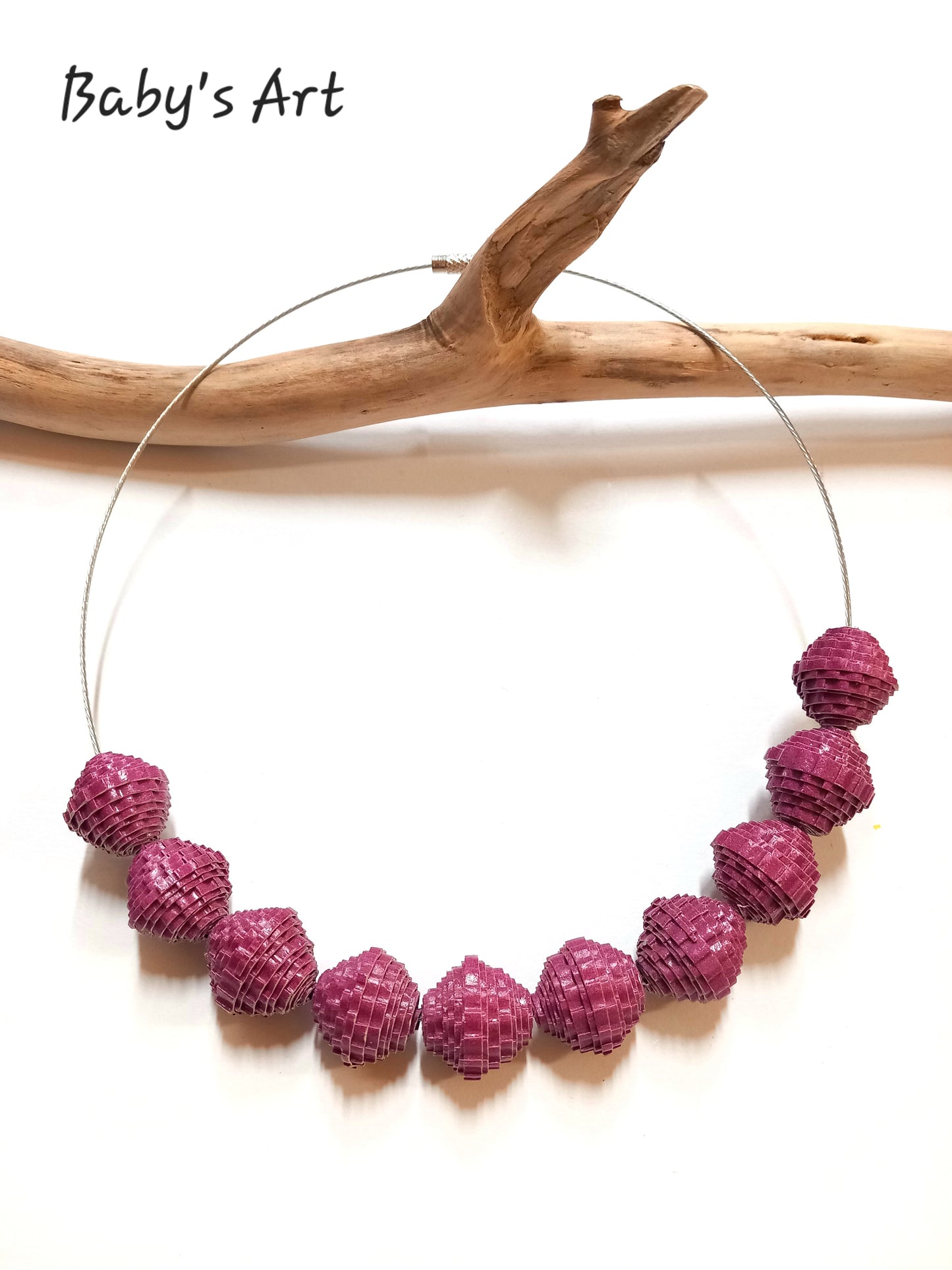 Collana perle ondulate viola