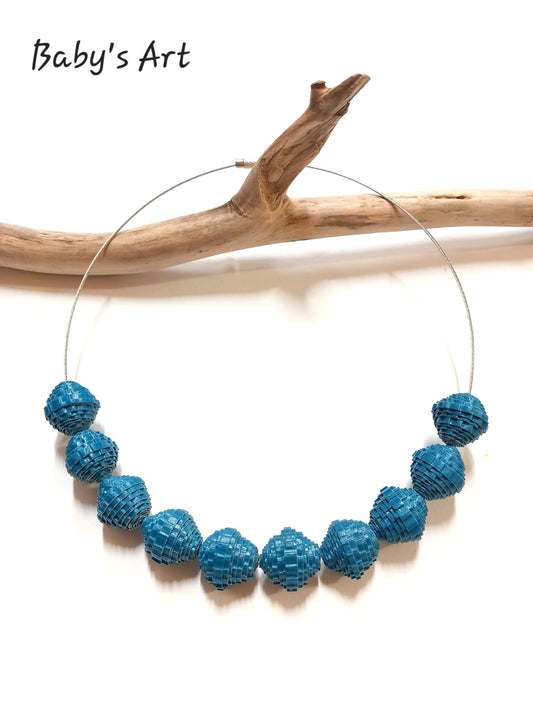 Collane perle ondulate blu