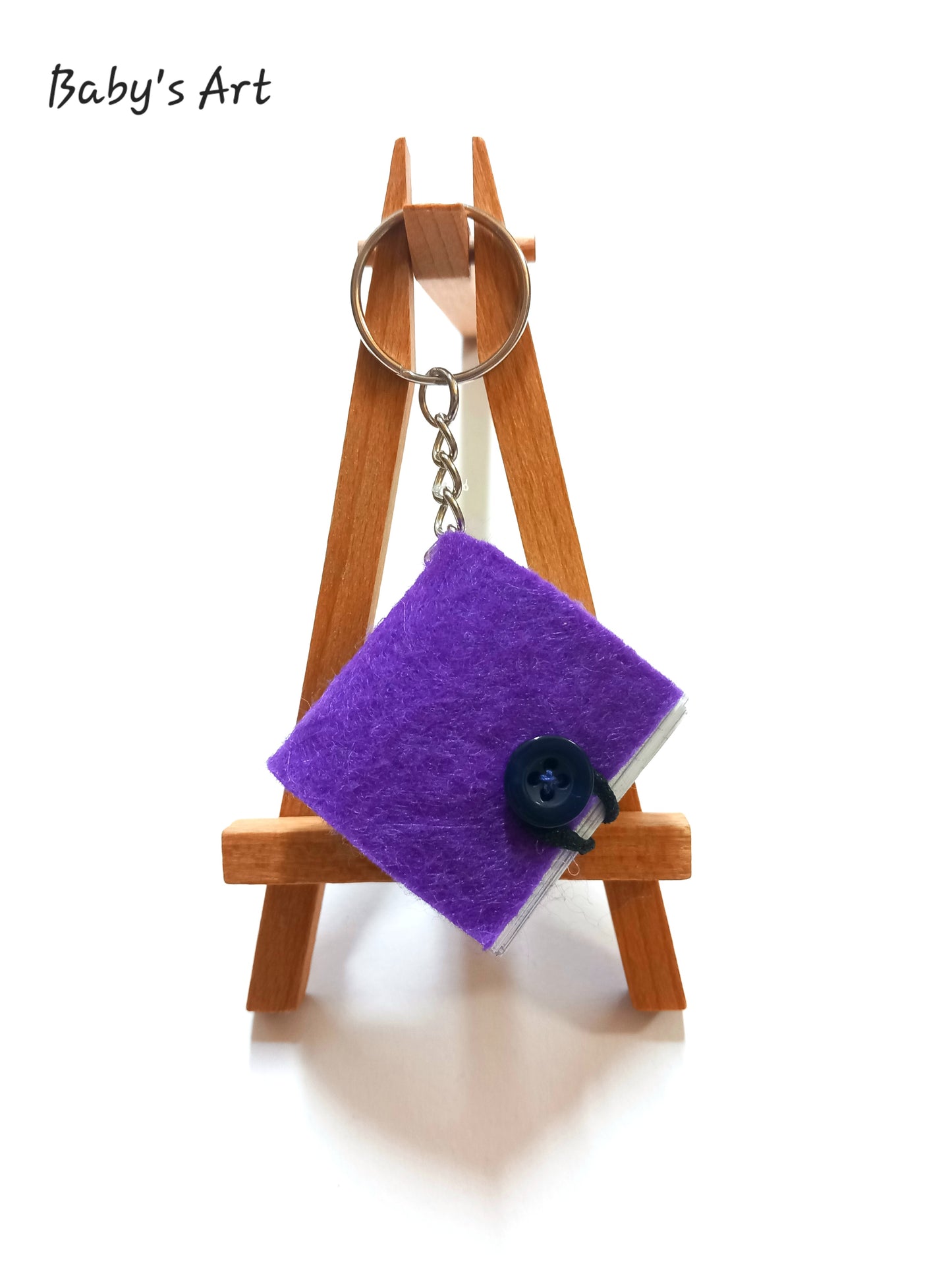 Portachiavi mini quaderno viola