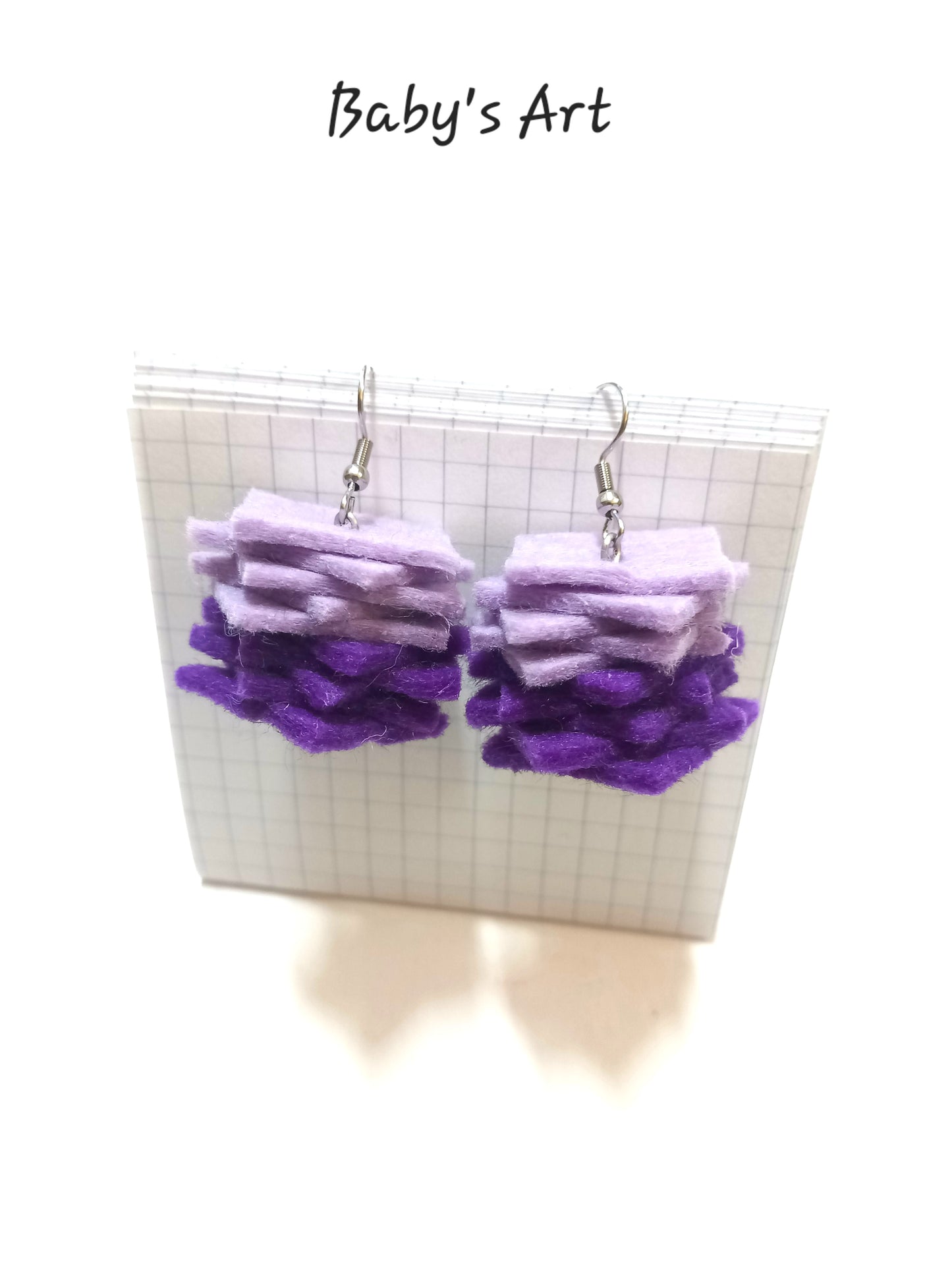 Orecchini strati di feltro viola lilla