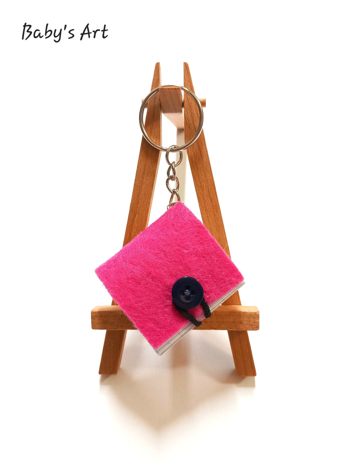 Portachiavi mini quaderno fucsia