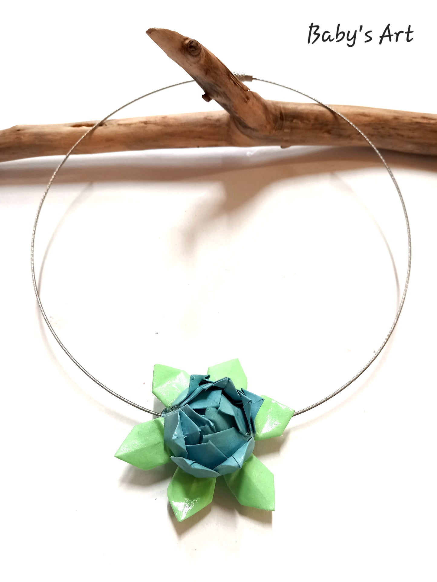 Collana Loto fiorito celeste