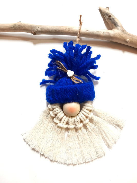 Gnomo macramè blu