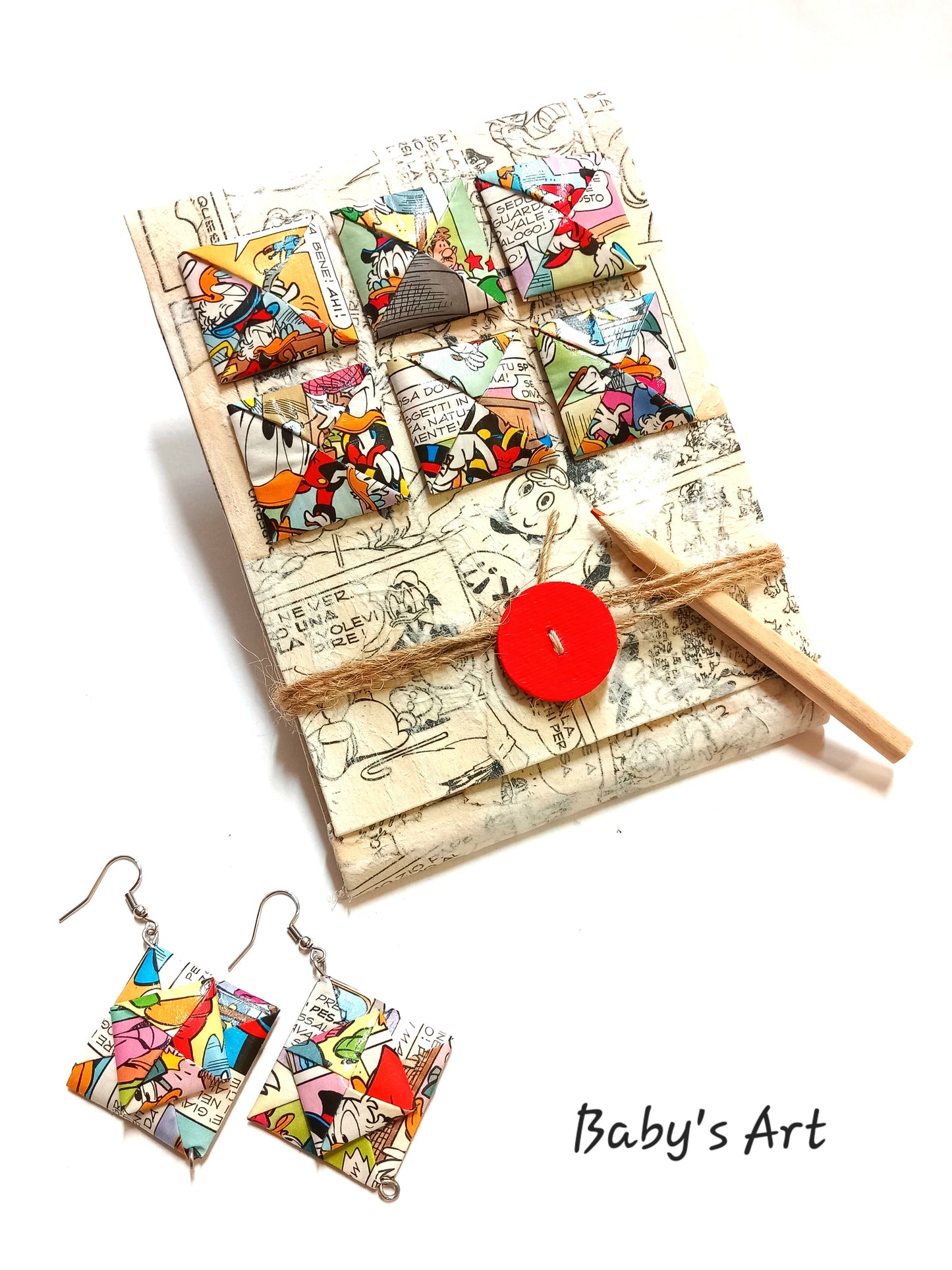 Set regalo fumetti taccuino + orecchini