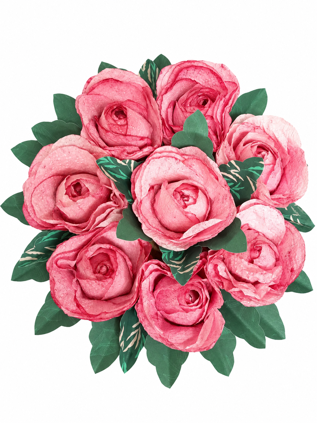 Eco-scultura a libro con rose di carta handmade