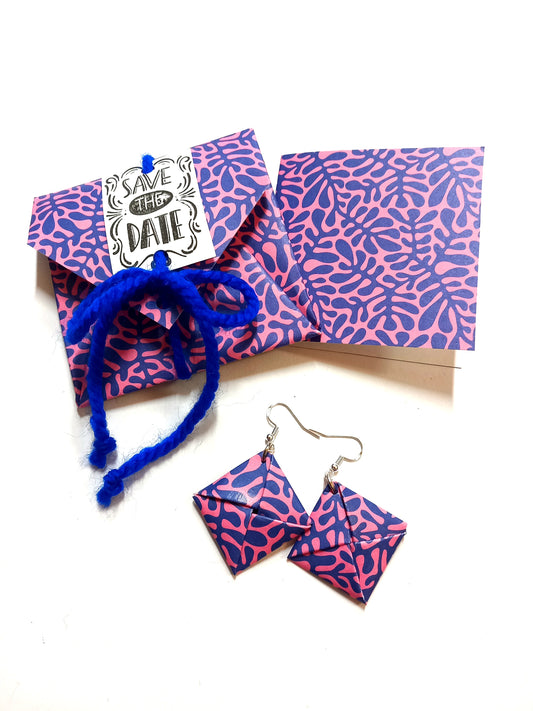 Set orecchini + confezione + biglietto "Corallo"