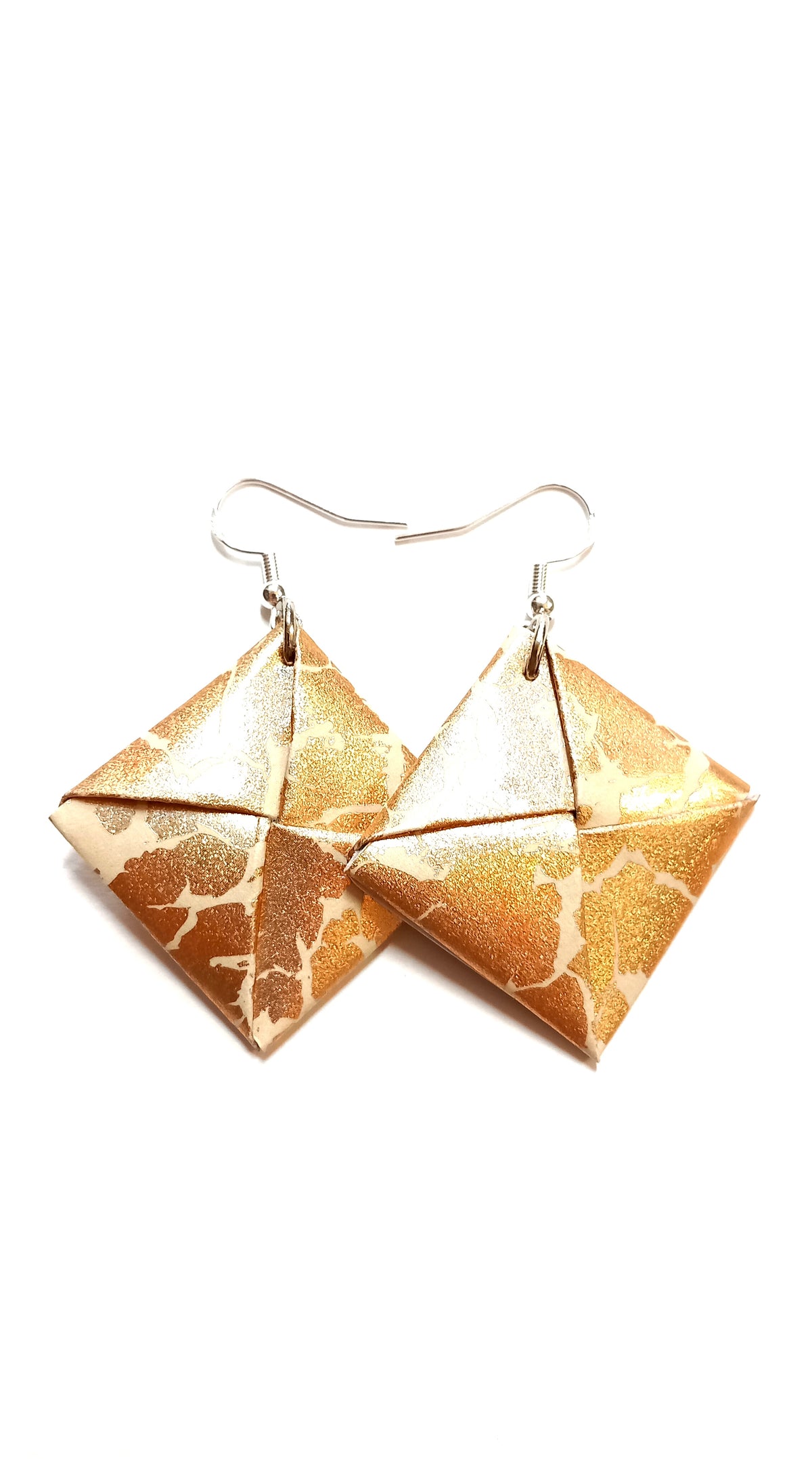 Orecchini origami glitter oro
