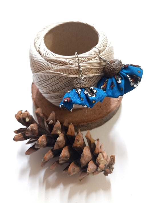 Orecchini Ghianda Fiorita blu