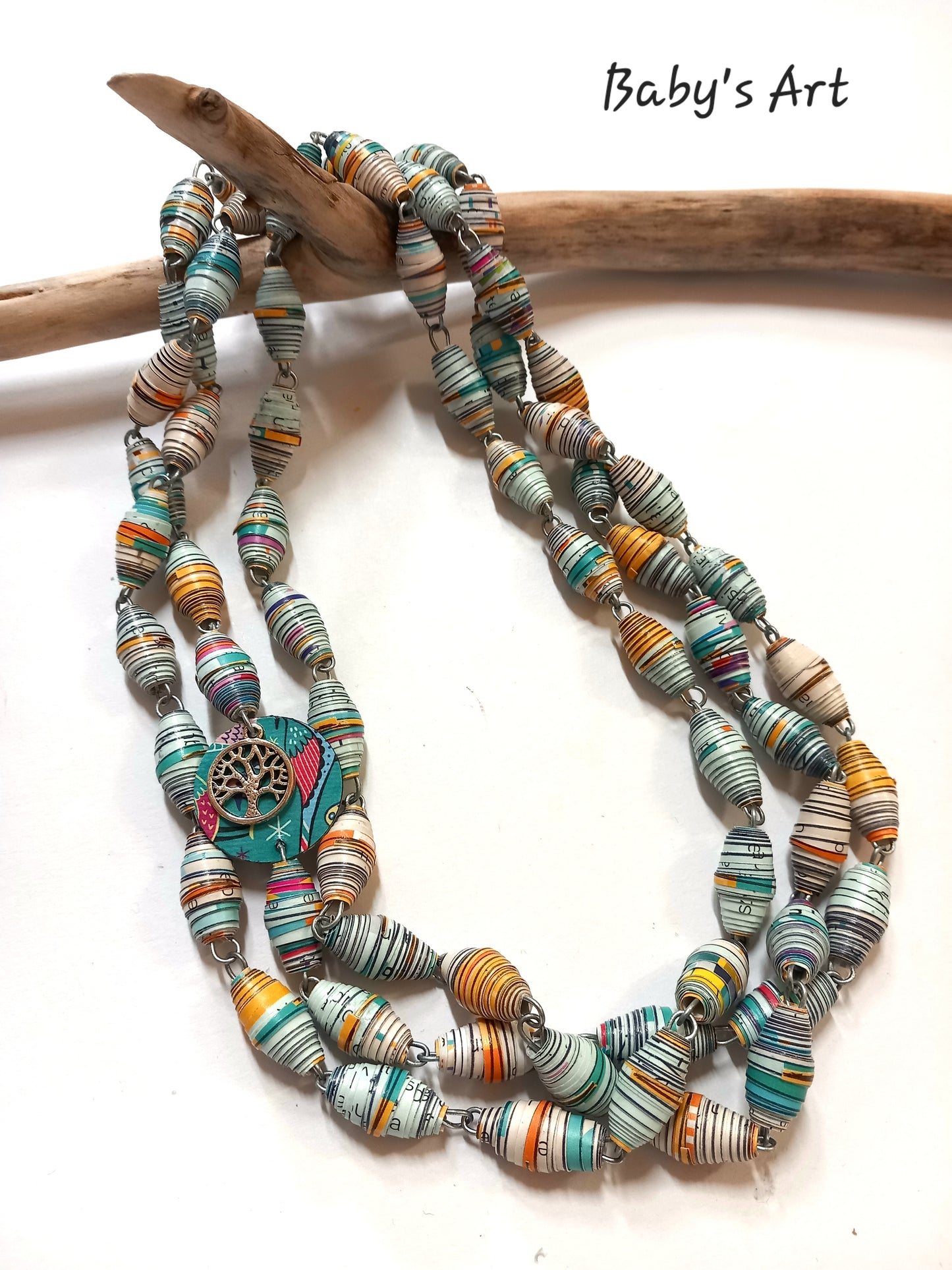 Collana Albero della Vita turchese arancione