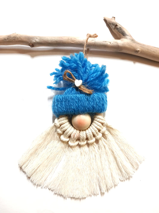 Gnomo macramè azzurro