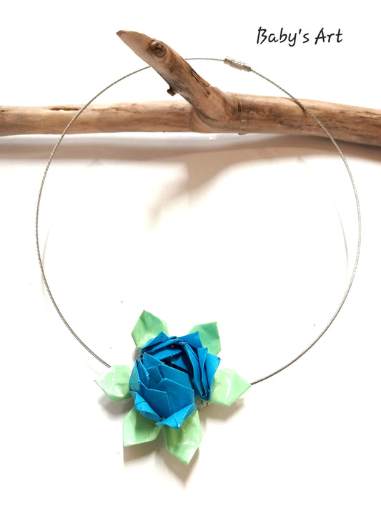 Collana Loto fiorito azzurro