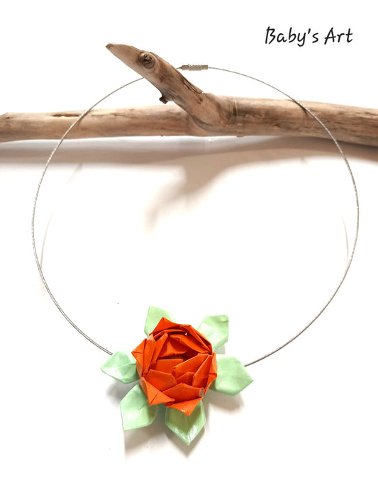 Collana Loto fiorito arancione