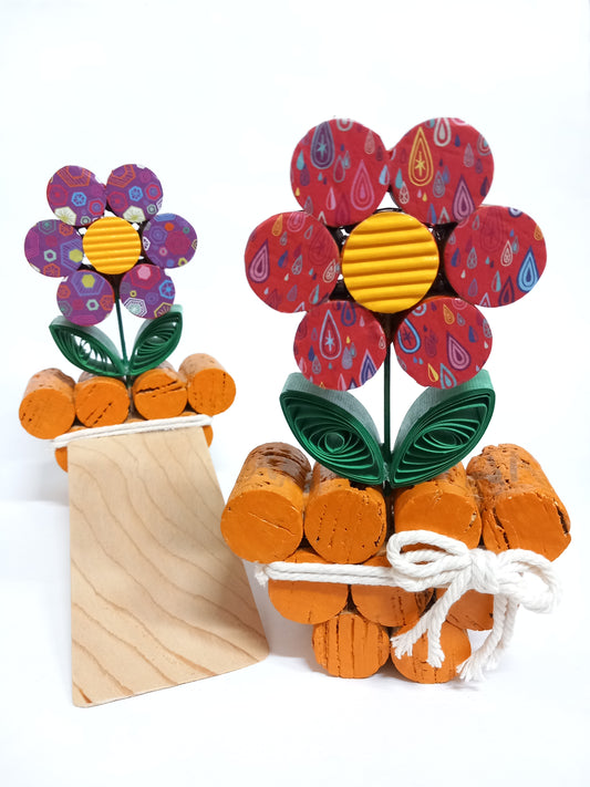 Fermaporta Fiore rosso di sughero