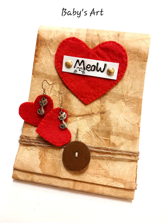 Set regalo meow taccuino + orecchini