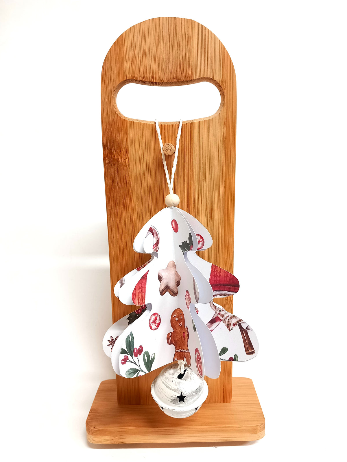 Alberello origami con sonaglio gingerbread