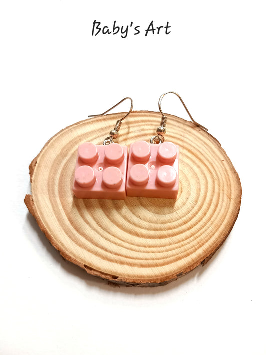 Orecchini mattoncini rosa