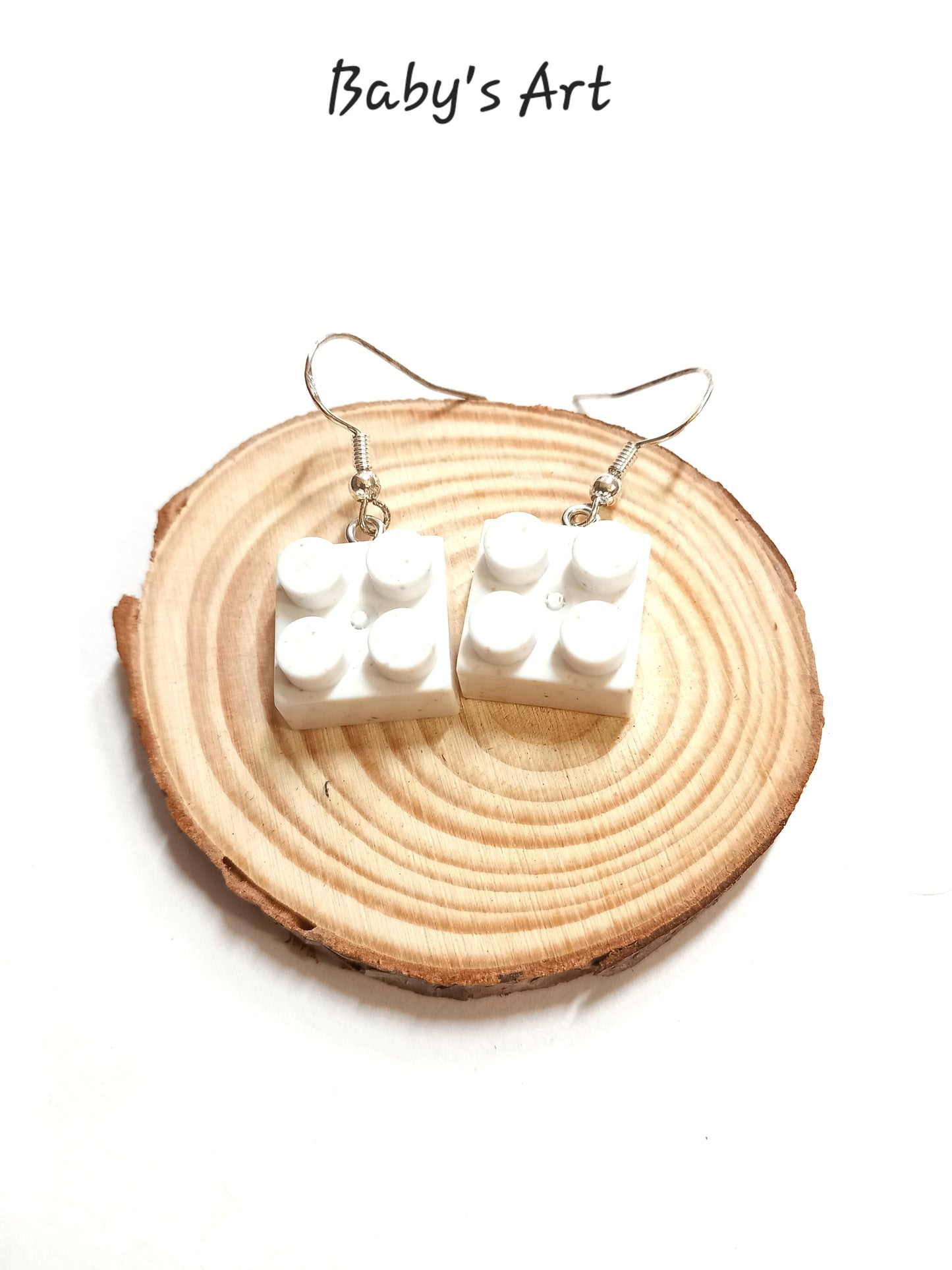 Orecchini mattoncini bianco