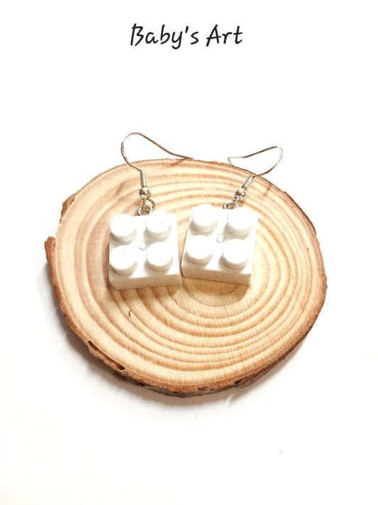 Orecchini mattoncini bianco