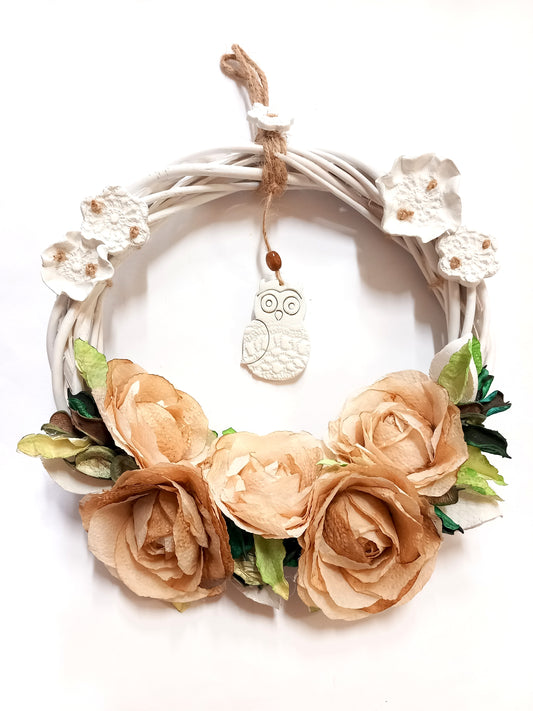 Ghirlanda Gufo & Rose