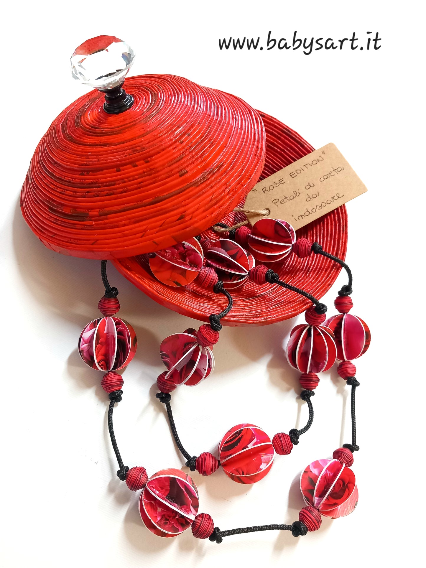 Collana perle origami rose