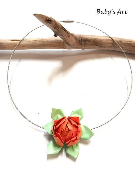 Collana Loto fiorito salmone