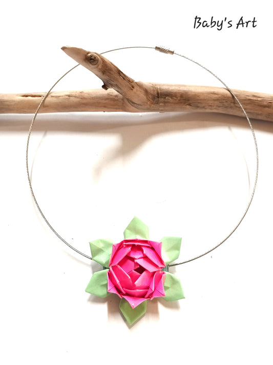Collana Loto fiorito fucsia